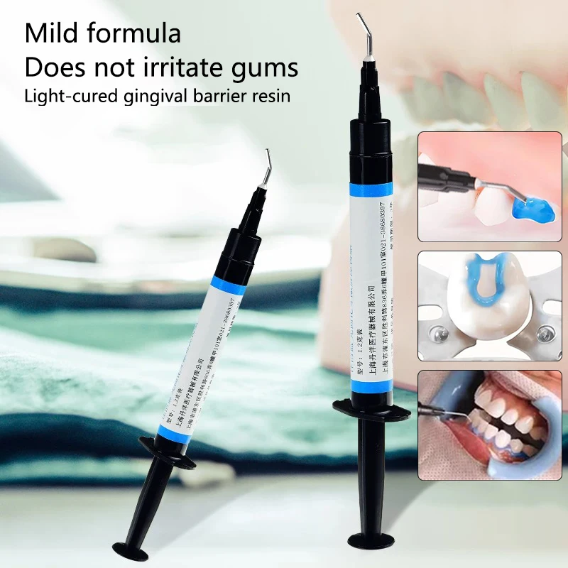 Barrera Dental de resina, 1,5g/3g, Flexible, curado con luz, flujo fluido, curado ligero, Material de resina compuesta, herramientas de llenado bucal