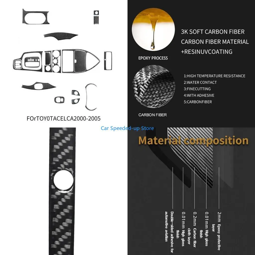 

X5XF Carbon Fiber FullInterior Cover Trim Scratch Resistant Stickers forCelica