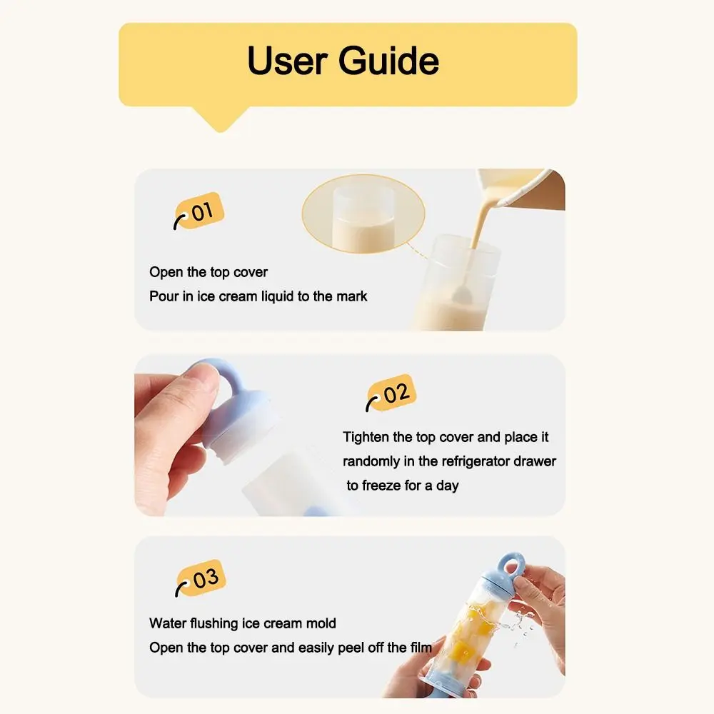 New Silicone Popsicle Mold DIY Leak-Proof Seal Ice Cream Maker Reusable Ice Lolly Box