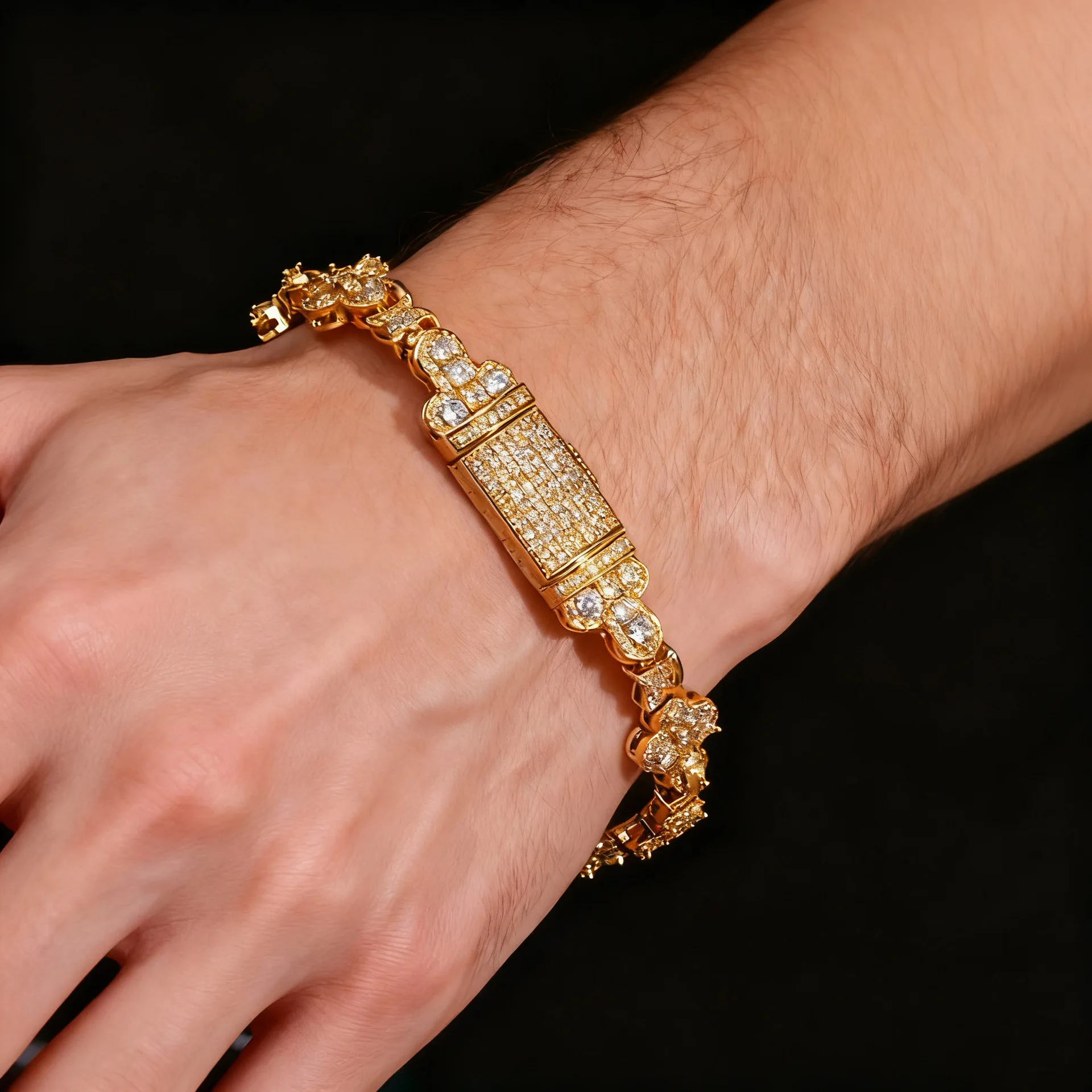 

New 10mm hip-hop cross micro-inlaid zircon bracelet men's and women's trend jewelry jewelry