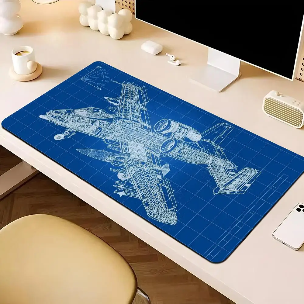 Starship Blueprint Mouse Pad E-sports players game teclado XXL Large Computer Laptop Non-slip Keyboard Desk Mat Computer Game CS