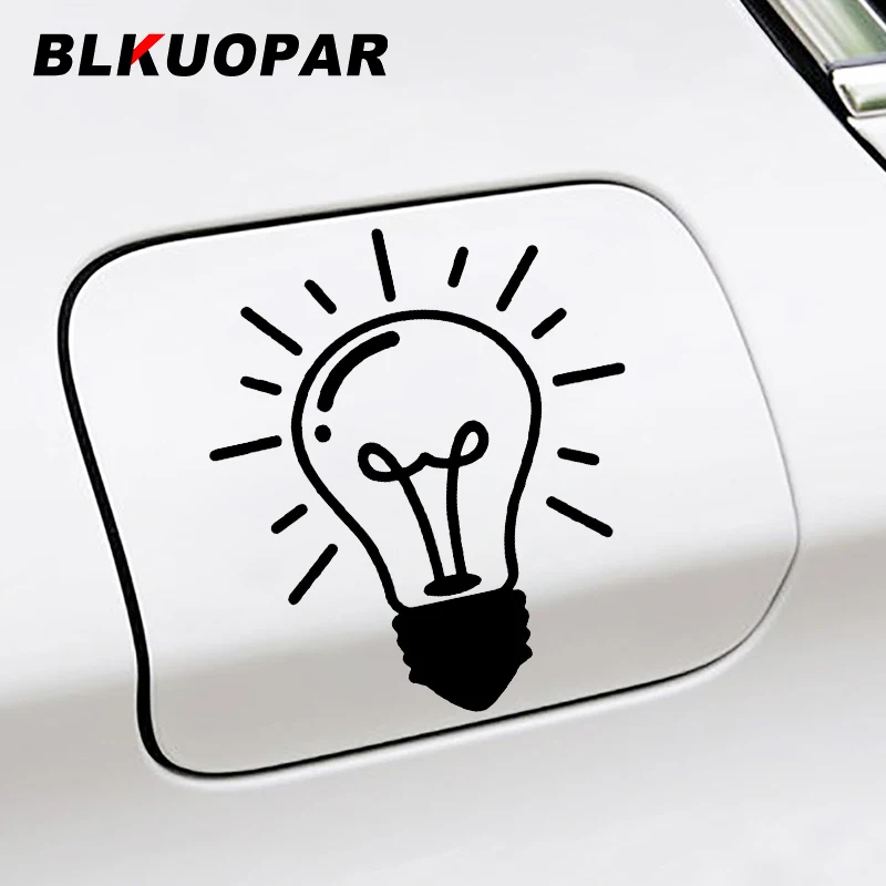 BLKUOPAR Light Bulb Silhouette With Simple Strokes Kawaii Car Sticker Personality Waterproof Trunk Motorcycle Windshield Styling