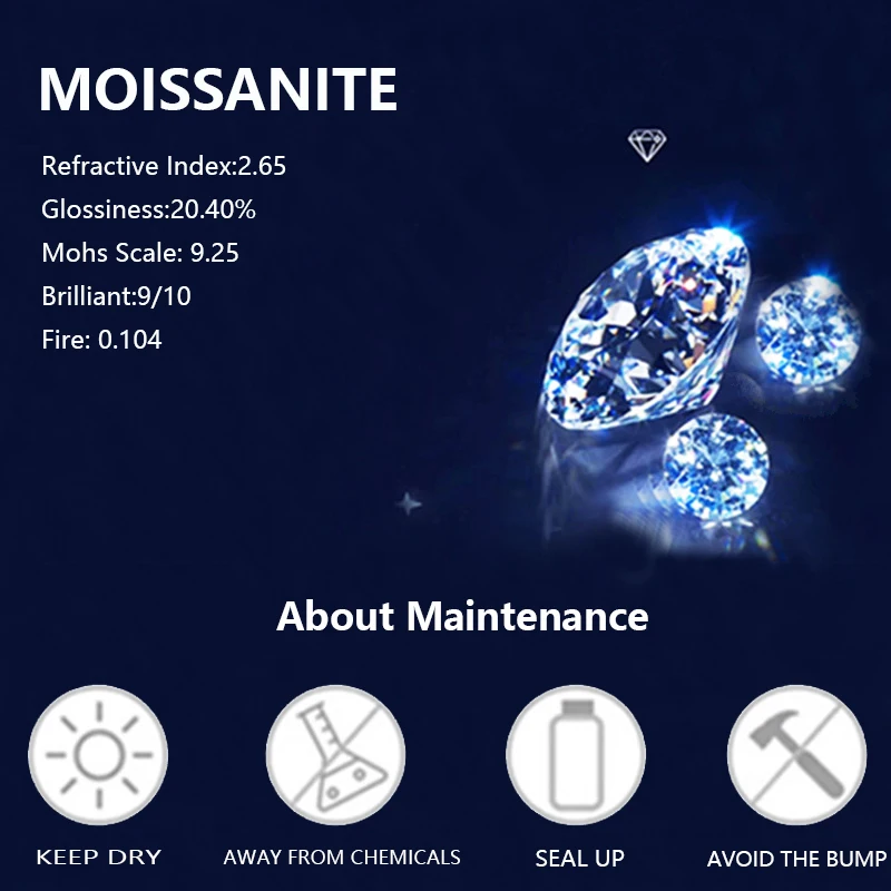 S925 Silber 0,1 ct Perle Anhänger Moissan ite Ohrringe einfache europäische und amerikanische geeignet für Frauen Hochzeit Weihnachts geschenke – Detail 7
