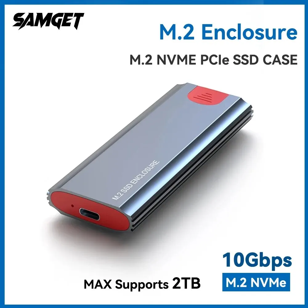 SAMGET M2 NVMe SSD Case 10Gbps SSD Box M.2 NVME SSD to USB 3.1 Enclosure Type-A to Type-C Cable for M.2 SSD With OTG