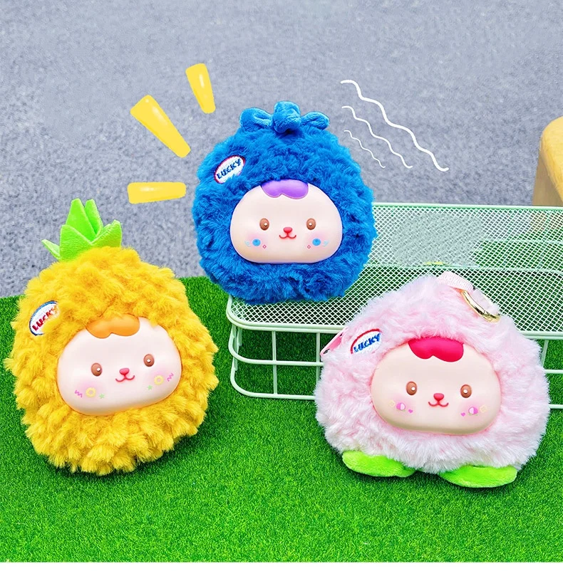 13 cm süße Obst-Geldbörse, Vinyl-Gesicht, Plüschtier, gefüllte Plüschtiere, Überraschung, Geburtstagsgeschenk, Spielzeug für Kinder, Taschenanhänger, Süßigkeiten auf Halloween