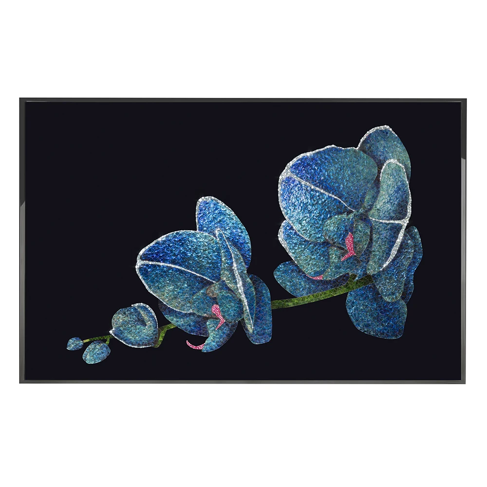 Diamond Art Painting Kit 3d Glass Paintings High End Famous Luxury Modern Art Blue Flower Crystal Painting