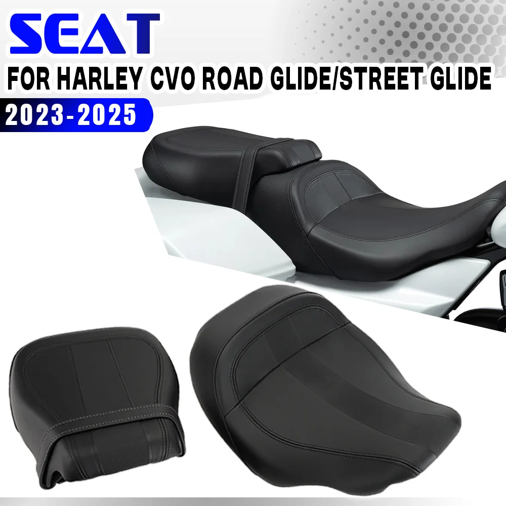Motorcycle PU Leather Front Driver Rear Passenger Seat Two-Up Seat Fit For Harley CVO Road Glide FLTRXSE FLTRX Street Glide FLHX
