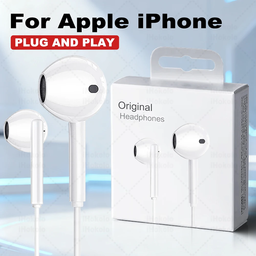 الأصلي سماعات لابل آيفون 17 16 15 برو ماكس 14 13 12 11 USB-C البرق 3.5 مللي متر السلكية سماعة X 6 7 8 ملحقات الهاتف