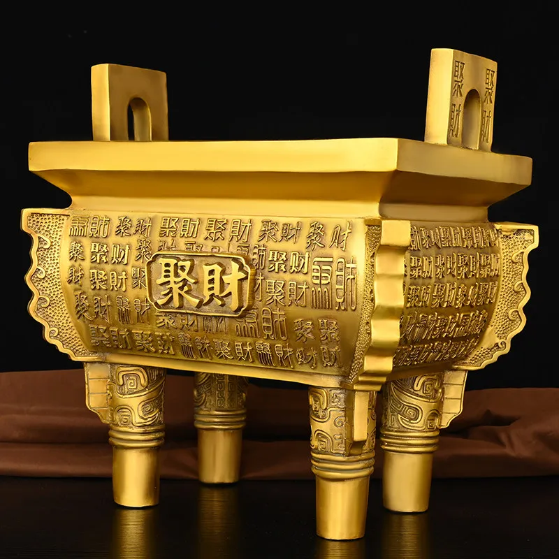 Ding Decoration Pure Copper Jucai Dingxin Chinese Style Crafts Baoding Home Living Room Incense Office