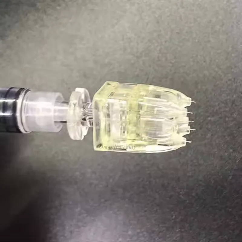 32G2.0mm 1.5mm 1.2mm Crystal Multi Needle 5-Pin Mesotherapy Needle for Scalp Hair Growth & Skin Rejuvenation & Connector Syringe
