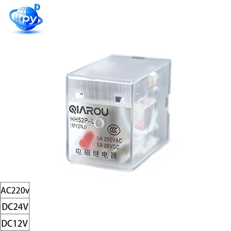 1PCS HH52P/MY2NJ Micro Power Relay DPDT 8 Pin 12V/24V/220V AC/DC General Purpose Electromagnetic Relay
