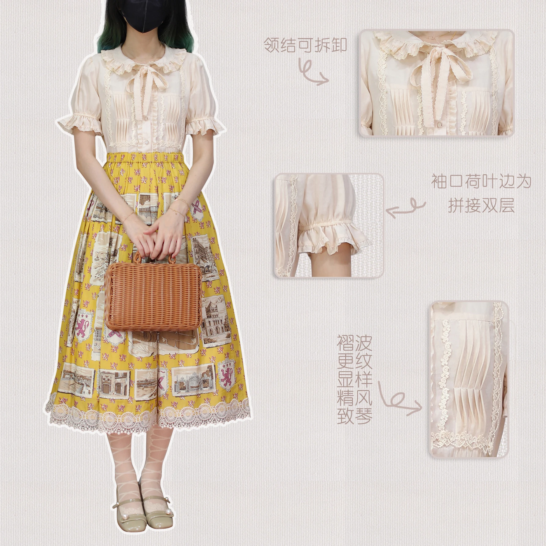 Classical Girl Lolita Bow Tie Blouse Female 2024 Spring New Elegant Long Short Sleeve Versatile White Shirt Sweet Tops Mujer