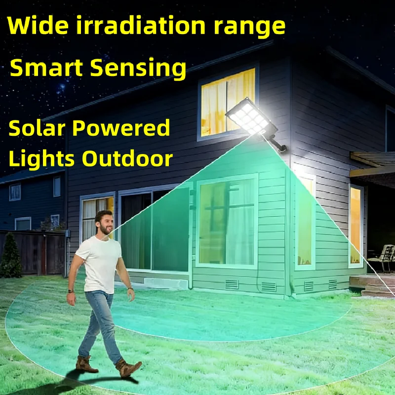 2026 Upgraded 8000LM Solar Lights Outdoor Waterproof Motion Sensor Wall Lamp for Garden Yard Street Super Bright LED Spotlight