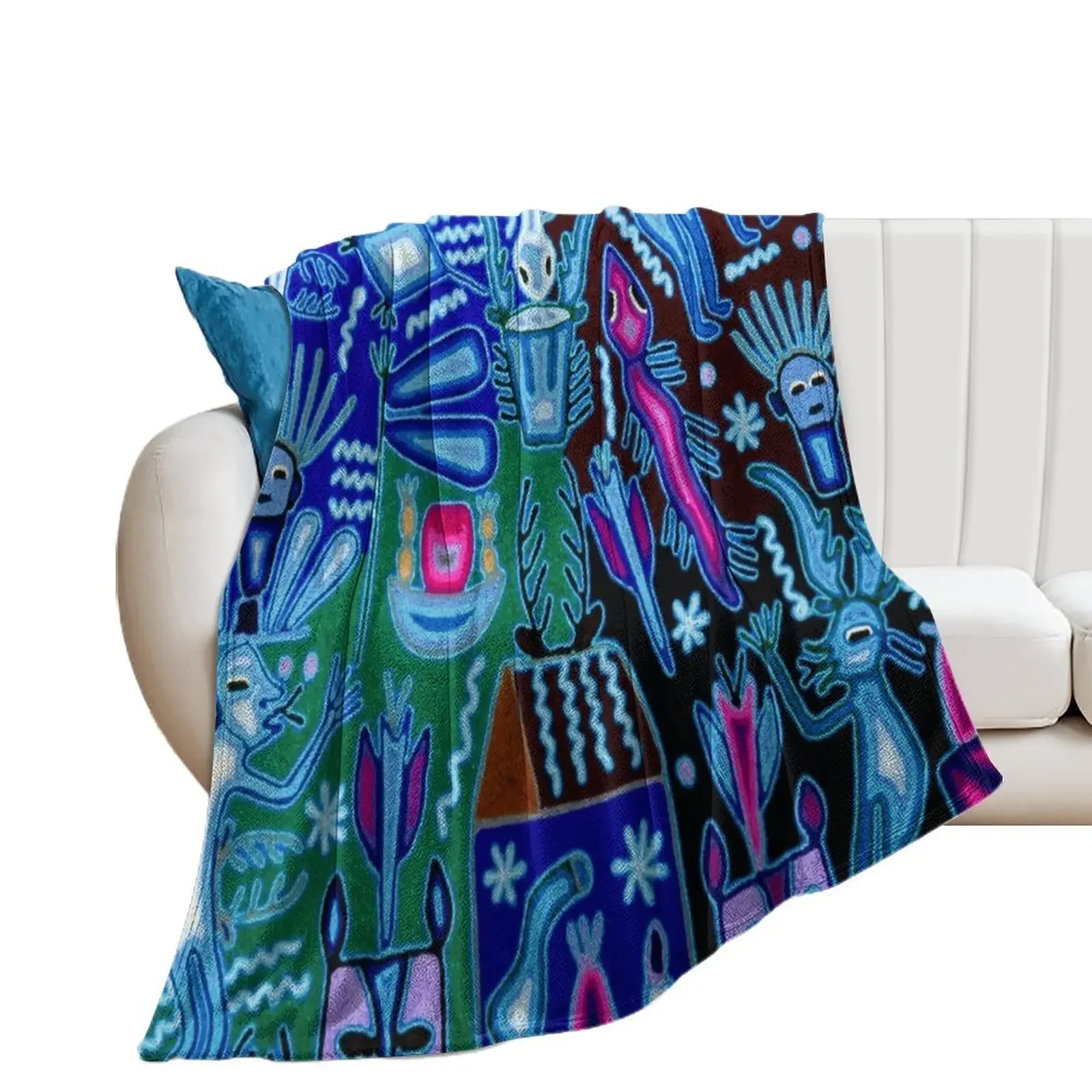 Traditional textiles of the Huichol people Throw Blanket for winter Luxury Designer Bed Fashionable Shaggy Blankets