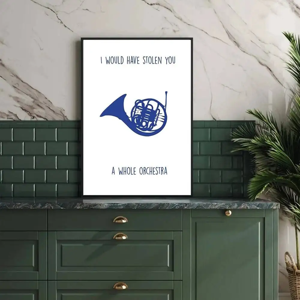 الحد الأدنى الأزرق كيف قابلت والدتك ملصق تلفزيوني مع مظلة صفراء ملصق غرفة نوم جدار صورة فنية غرفة المعيشة ديكور المنزل #4