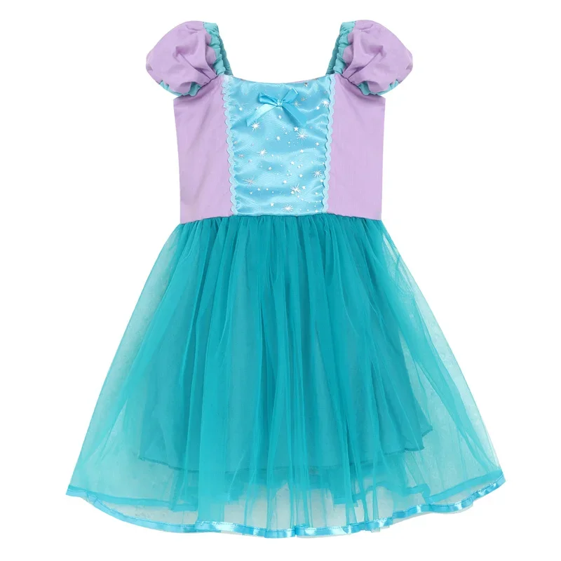 Ropa elegante de algodón puro para bebés, vestidos de sirena de princesa Rana Aurora Blancanieves Rapunzel Cenicienta para niñas, vacaciones P @ 0Z *