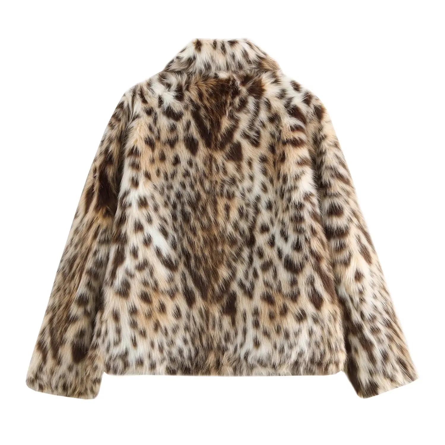 Fashionable Design Sensation Women's Jacket Coat Fur Effect Outerwear Short Loose Fit Long Sleeve High Collar Street Style