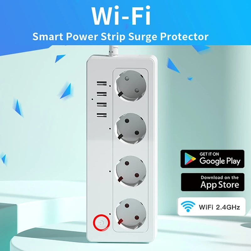 

Умная розетка Tuya с Wi-Fi и Bluetooth, с USB-зарядкой, для ЕС/США, дистанционное управление через Alexa Dot, Google Home, для офиса