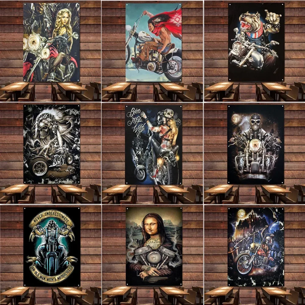 

Ghost Rider Motorcycles Flag with 4 Grommets Custom Personalized Vintage Skull Tattoo Art Poster Garage Wall Art Decor Banner