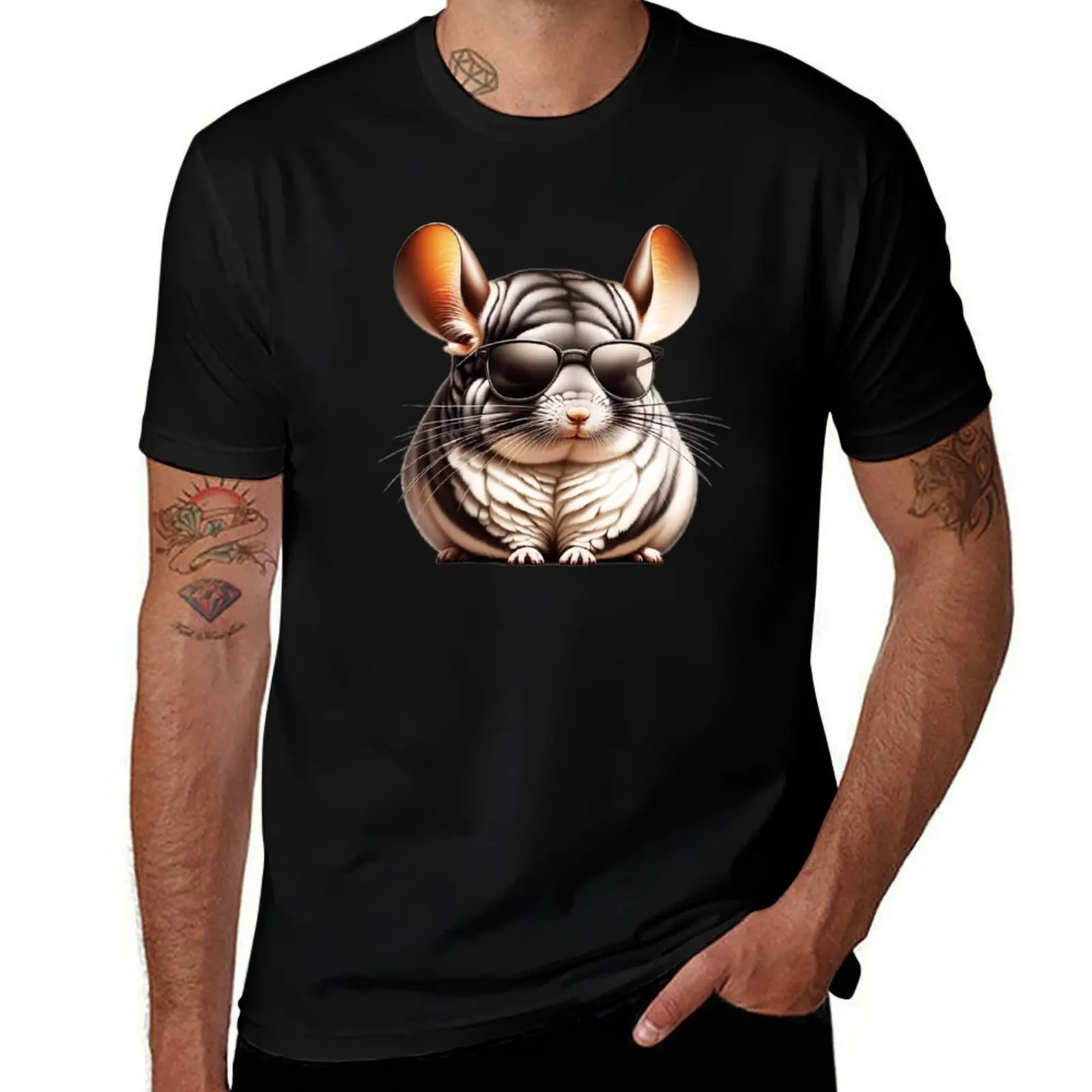 Chinchilla Wearing Sunglasses T-Shirt graphic t shirts graphic t shirt vintage plus sizes for a boy tshirts for men