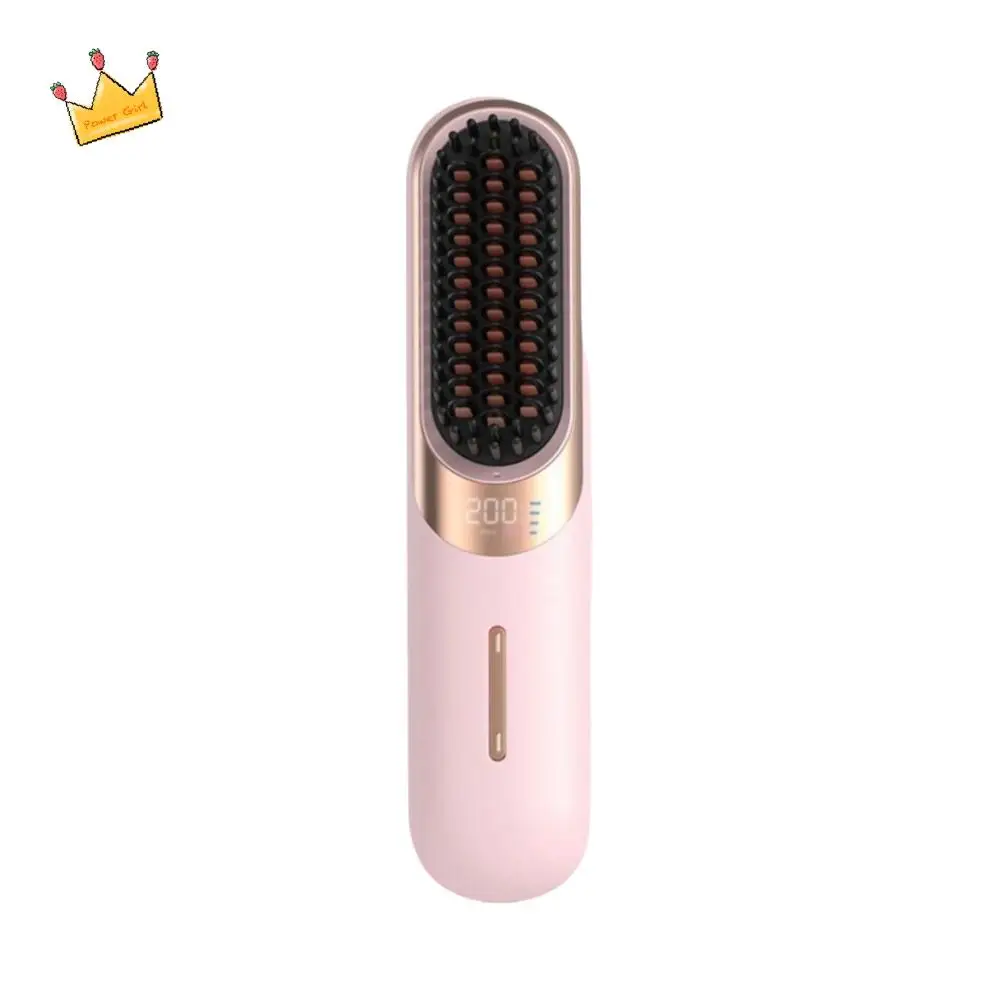 

2 in 1 Wireless Hair Straightener USB Charging Fast Heating Hair Straightening Comb Anti-Scalding Adjustable Temperature
