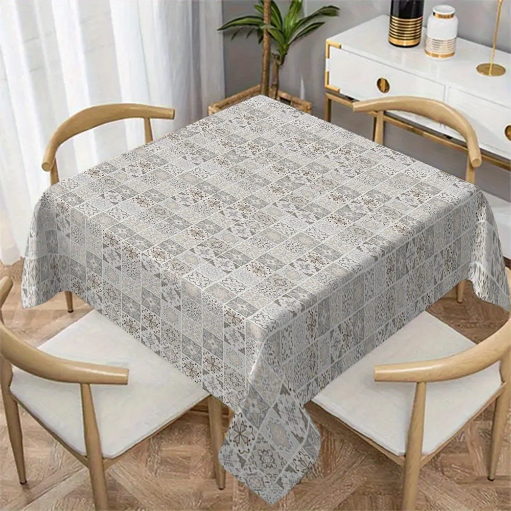 1 piece, geometric patterns, tile effect, repetitive arrangement, classic color schemezyc