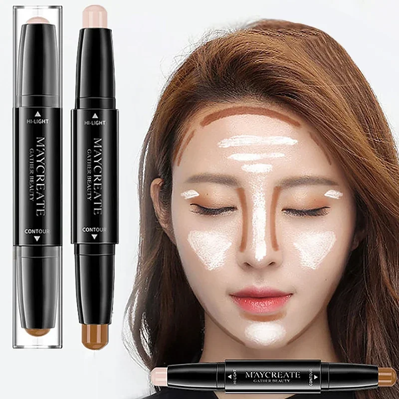 1PC Double-end Concealer Stick Face Makeup Creamy Foundation Pencil Women Cosmetics Facial Highlight Contour Stick Dark Circles