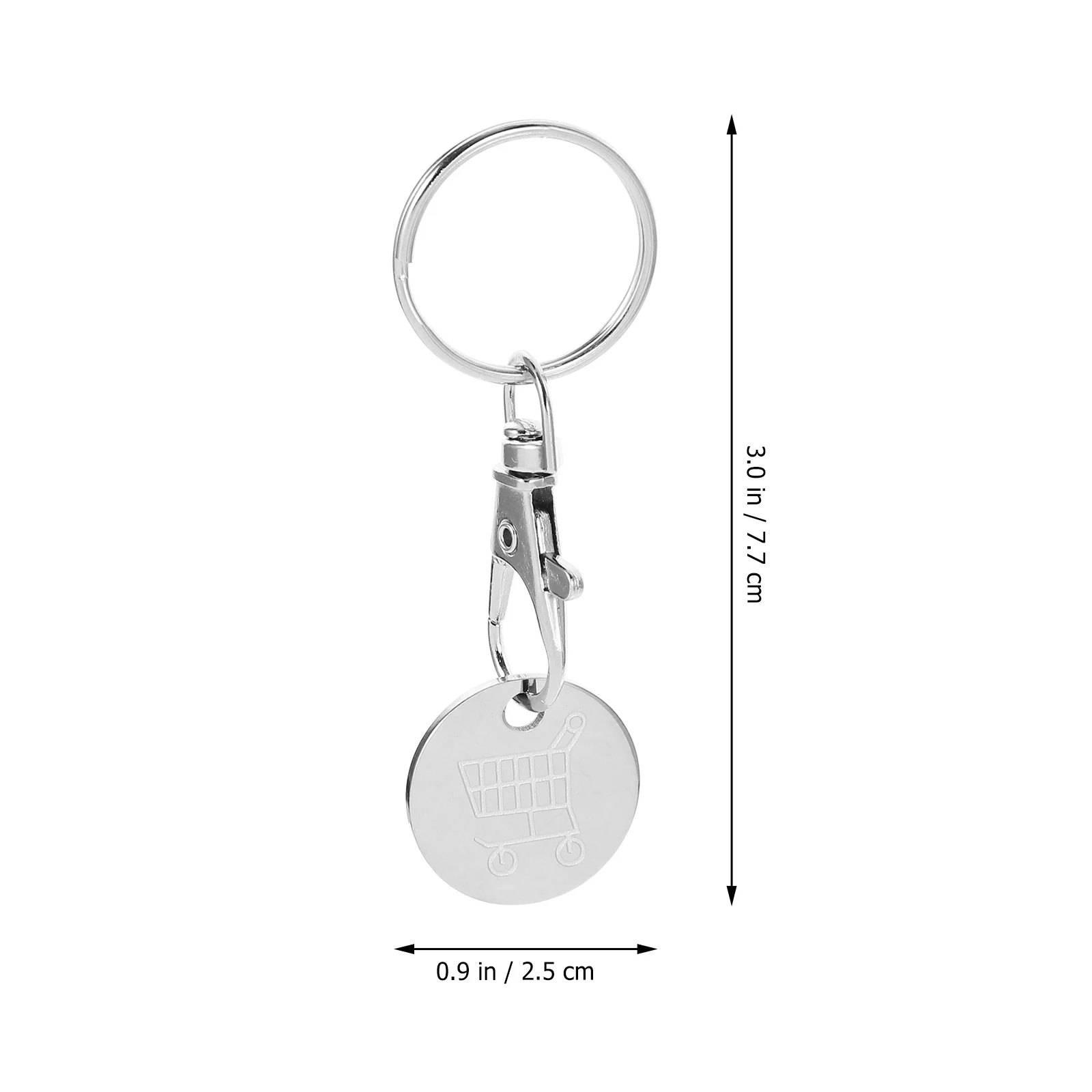 4 Pcs Cart Token Shopping Trolley Tokens Keychain Metal Ring Small Gofts Ornament Stainless Steel Coin Pendant Shopping Trolley