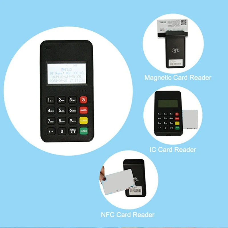 BT Mpos Chip Card Reader With USB Type-C For MSR MSR/IC Contact/RFID Machine M6 PLUS