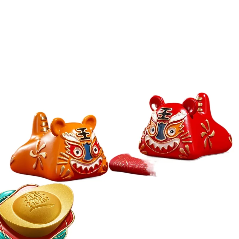 

Home New Year's decoration crafts living room desktop copper tiger ornament