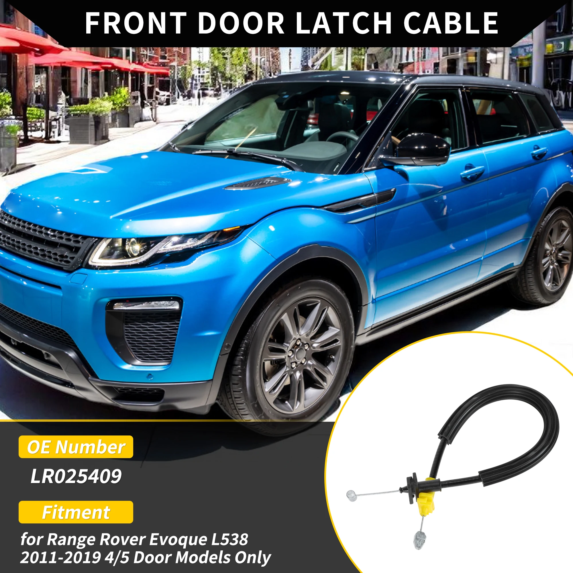 UXCELL Exterior Front Door Lock Cable for Range Rover Evoque 2011-2019  No.LR025409