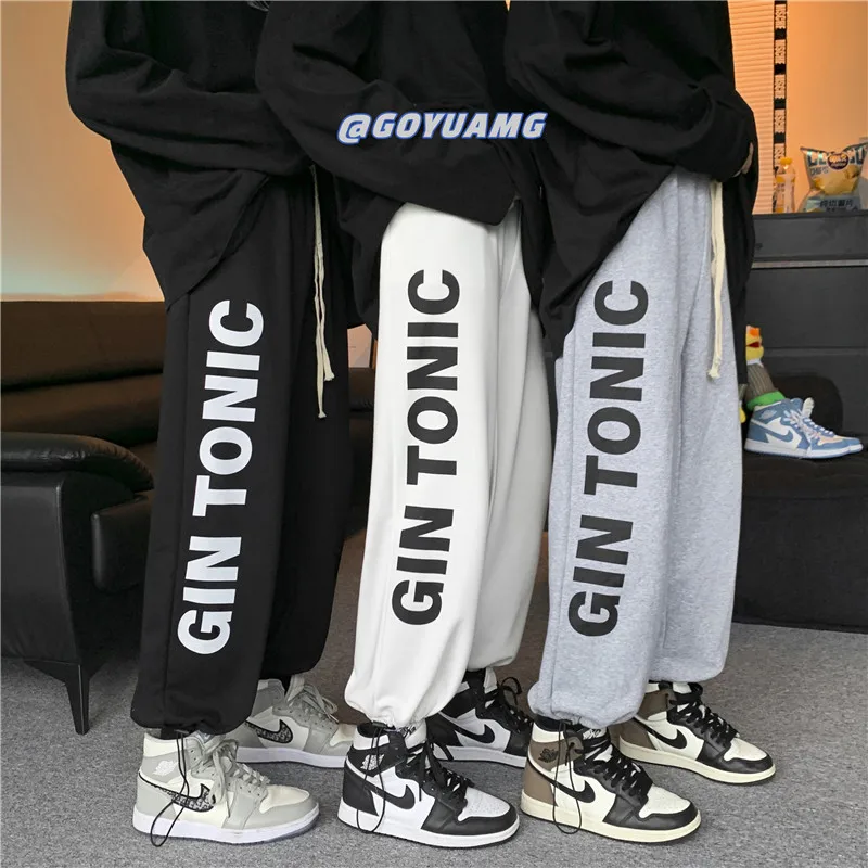 

Повседневные спортивные мужские брюки: новая модель весна-осень, молодежные, модные, свободного кроя, немнущиеся, длинные леггинсы