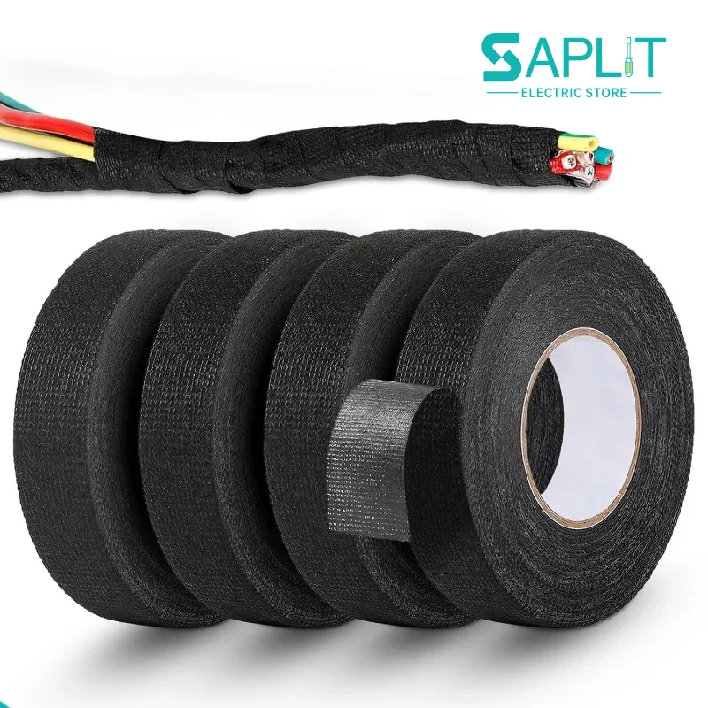 

15M/Roll Cloth Fabric Electrical Tapes 9 15 25 30 35 40 45 50mm For Auto Car Wiring Cable Wire Harness Bundle Wrap Organize Tape