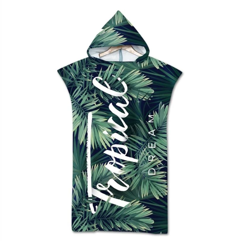 Khăn tắm biển có mũ trùm đầu bằng sợi nhỏ in nhanh Bể bơi Poncho Áo choàng tắm bán chạy nhất