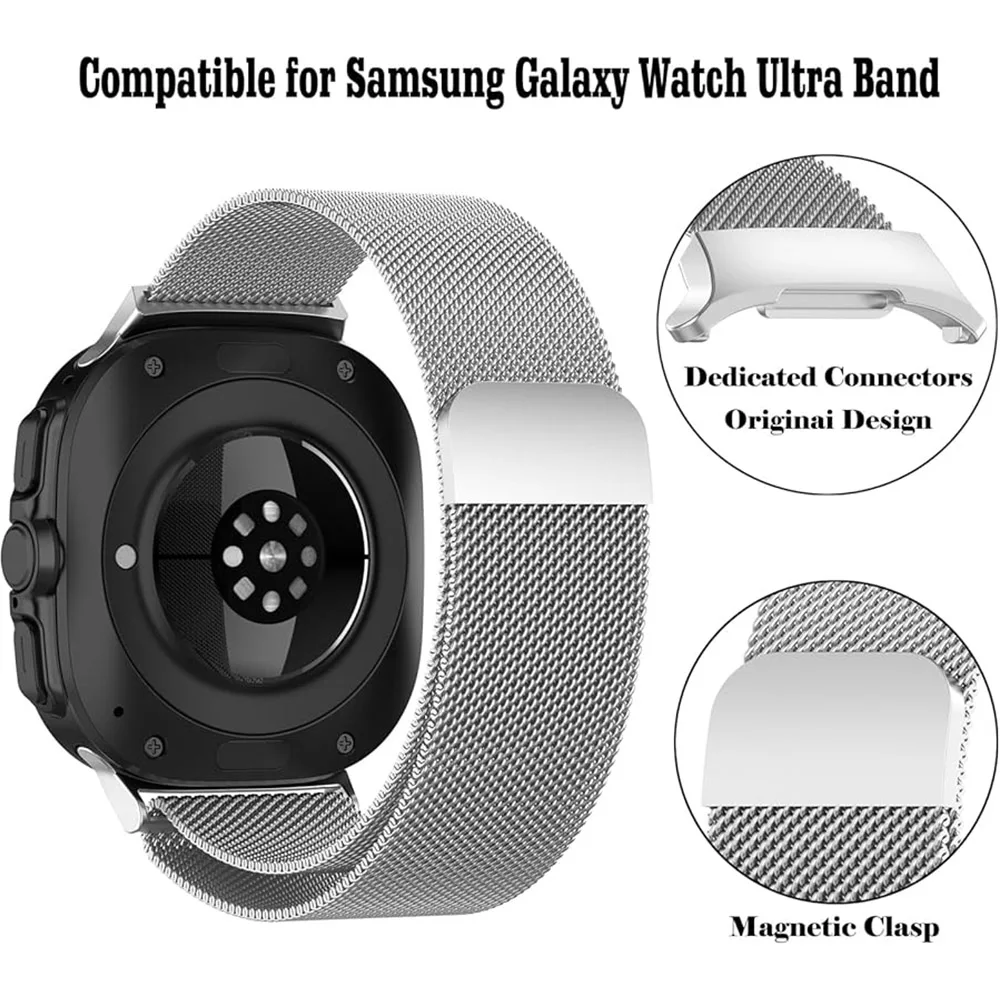 Cinturino in acciaio inossidabile senza Gap per Samsung Watch 7 Ultra 47mm cinturino magnetico Milanese per orologio 7 Ultra 47mm bracciale in metallo