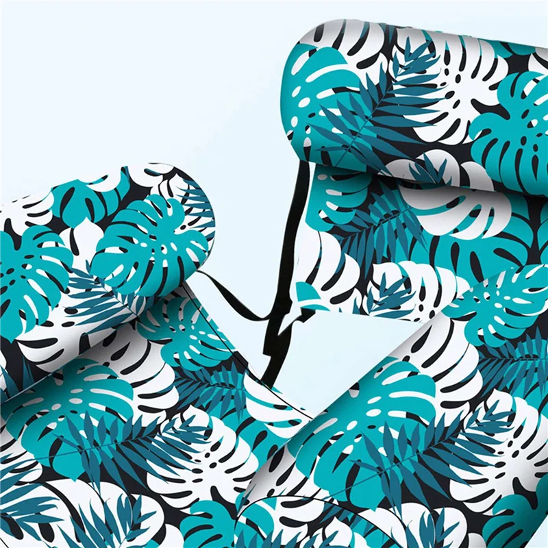 Umweltfreundlich, 2 x Pool-Schwimmstühle für Erwachsene, aufblasbare Pool-Lounge, schwimmende Matten-Hängematte mit Pflanzenmuster, aufblasbare Wasserstühle B