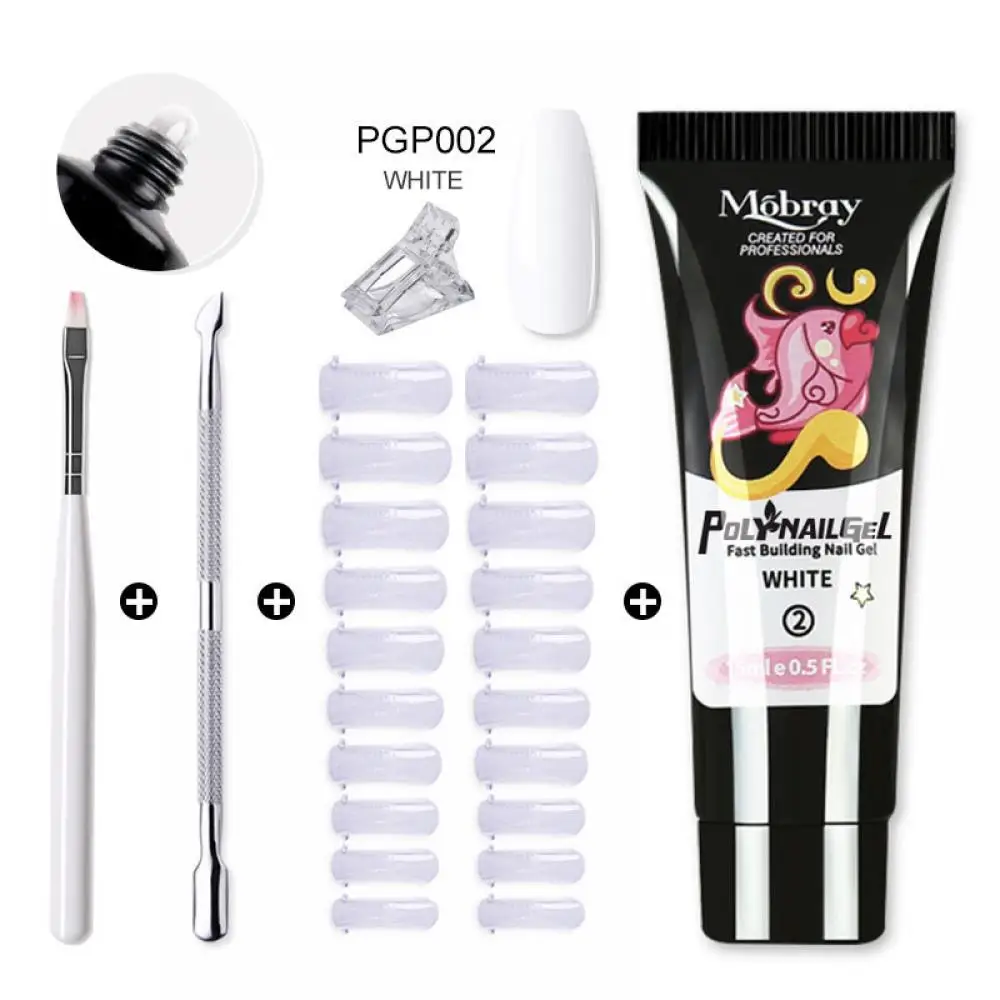 Poly Nail Gel Kit Polish Set Nail Crystal Extension Glue Tool Sets Gel UV Phototherapy Glue Set Kit Soak off Nail Art Tools Sets