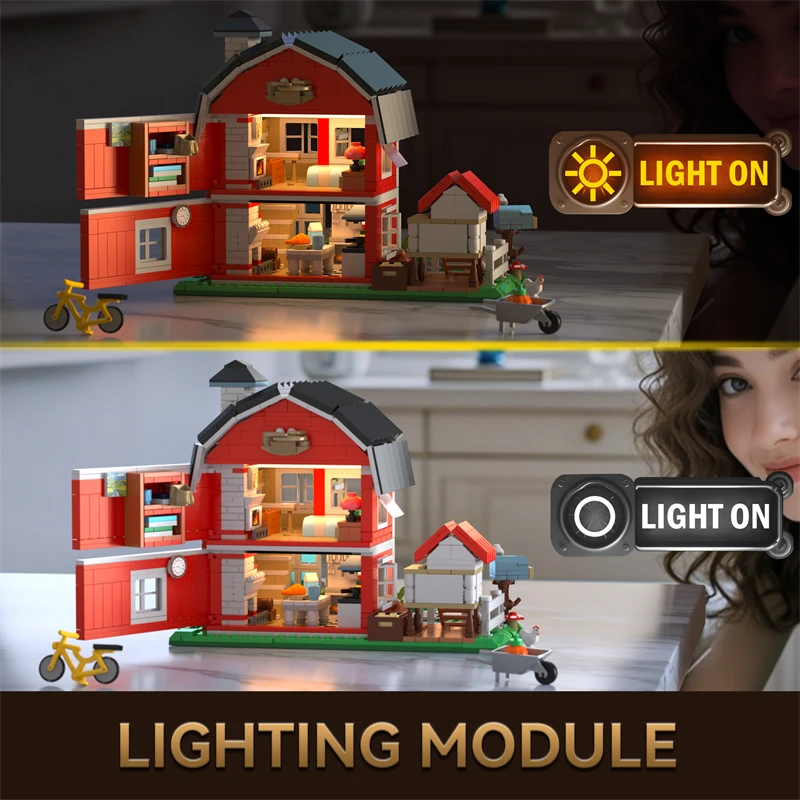 Zestaw klocków do budowania wiejskiego domku wiejskiego domku kurnika architektura montażu zabawki prezent urodzinowy dla dzieci