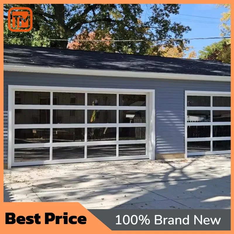 【Hot Sale】Commercial Glass Electric Sectional Door | Transparent Overhead Lifting Door For Shops, Garages, And Showrooms