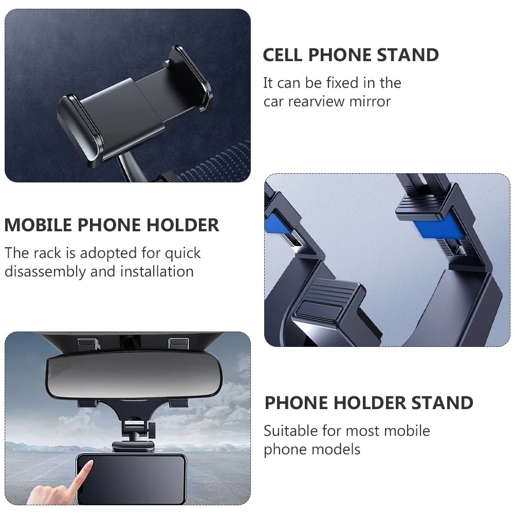 

1Pcs Car Dvr Mount ABS Rearview Mirror Clip Mobile Phone Holder Universal Navigator Stand for 4-65 Inch Phones GPS Holder