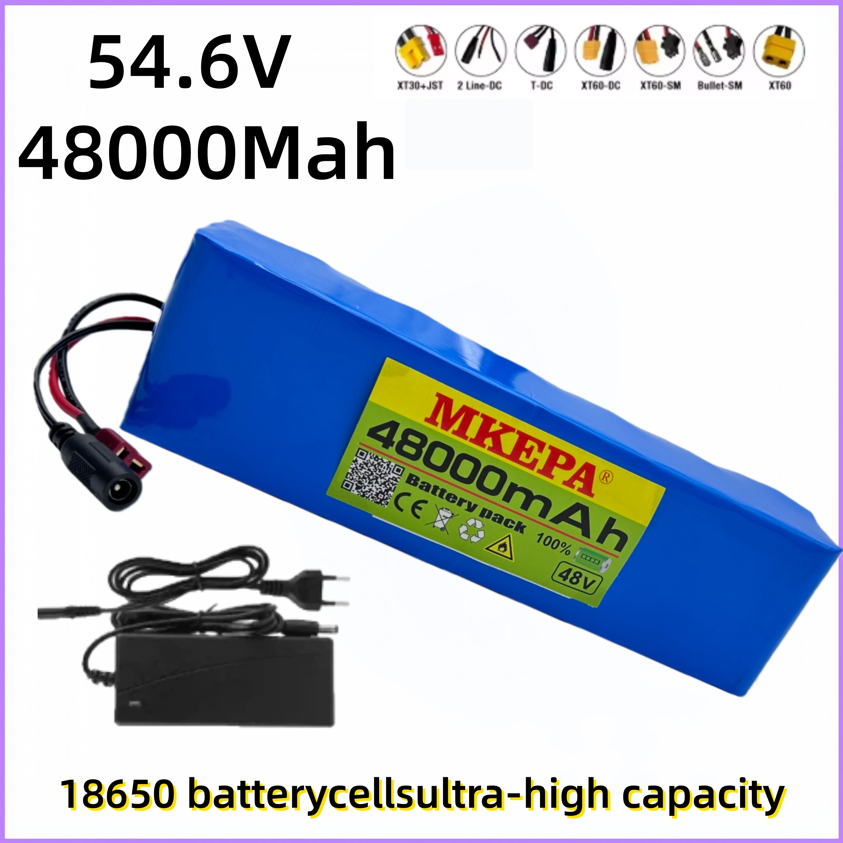 13S3P 48V 48000mAh 100Ah High-Power 18650 Battery with Powerful BMS for Electronics