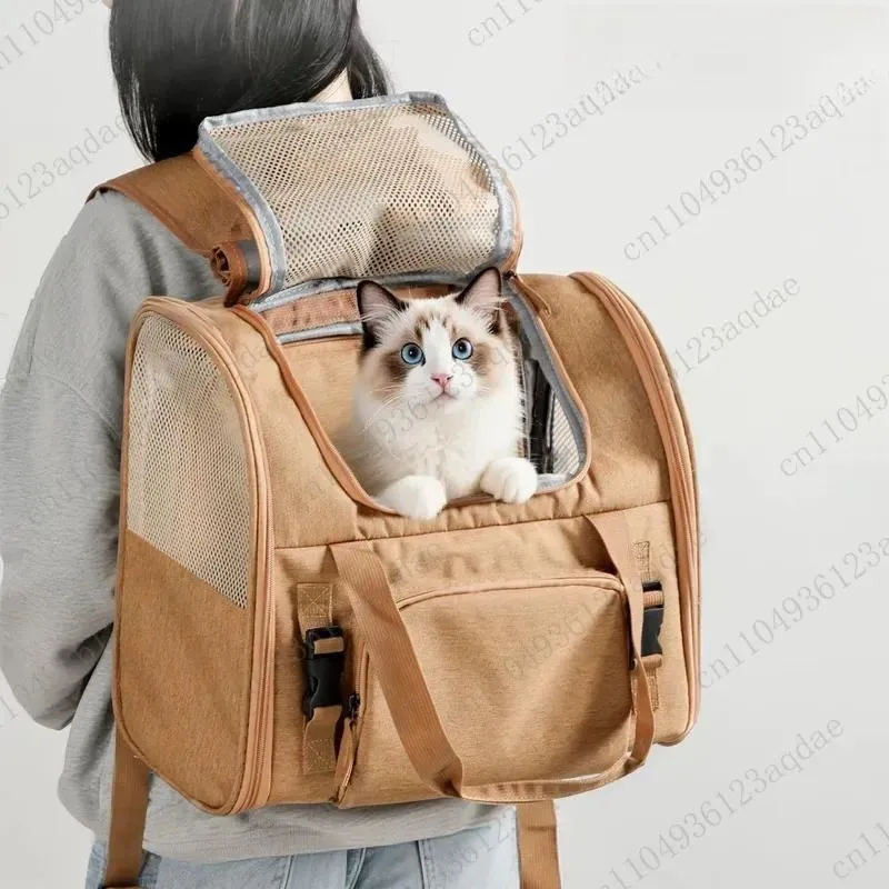 Cat Bag Going Out Portable Double Shoulder Cat Backpack Large Capacity Pet Going Out Bag Lightweight Large Capacity Bag