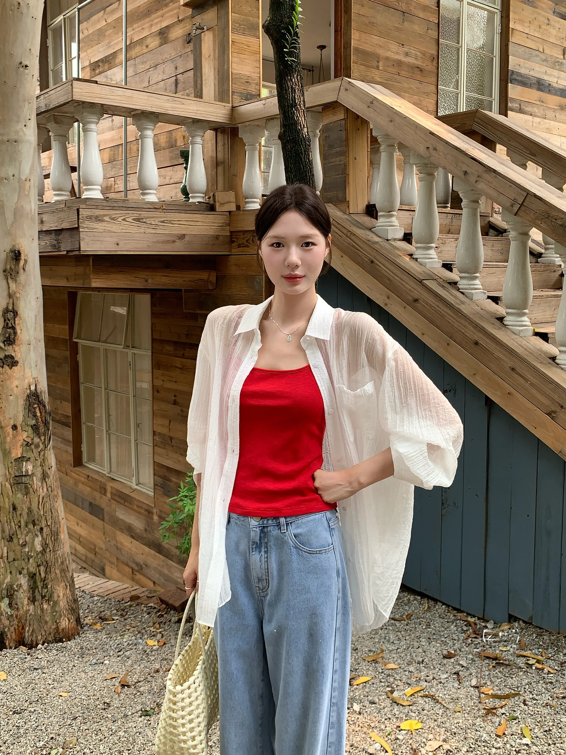 

Стильная женская блузка с крупным цветочным принтом в корейском стиле, дышащая, с текстурой Rylee, летняя новинка, для делового повседневного образа