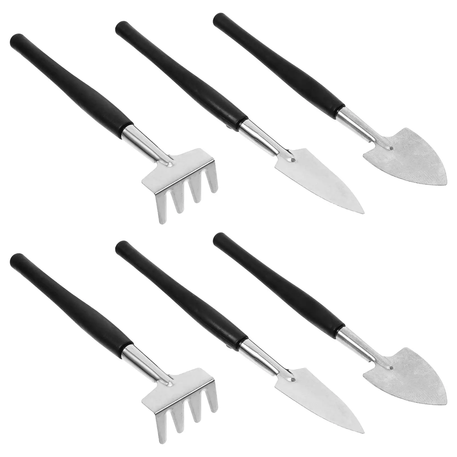 

2 Sets Garden Tool Kids Gardening Tools Mini Black Stainless Steel Indoor Child