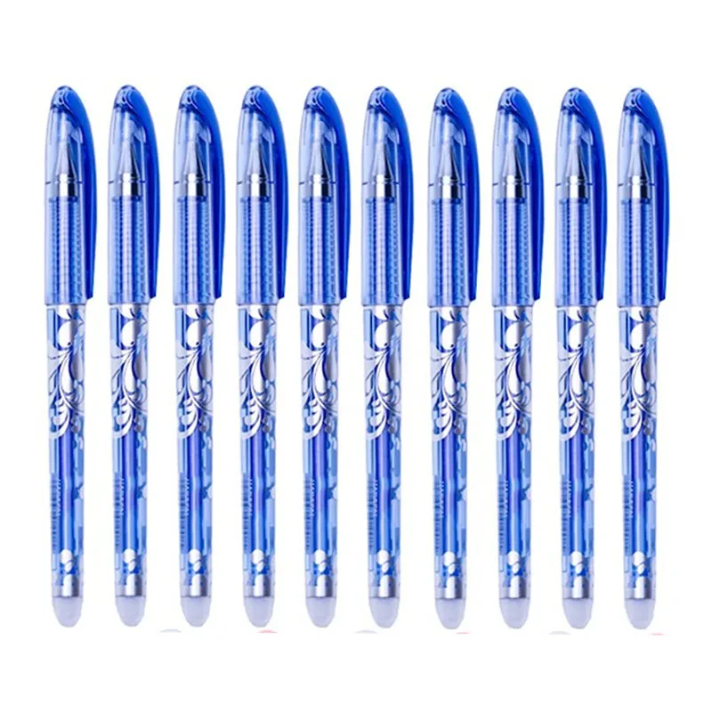 10 buah/set Kawaii pulpen Gel dapat dihapus 0.5mm hitam/biru/merah tinta pulpen pena Lucu Kawaii perlengkapan alat tulis kantor sekolah