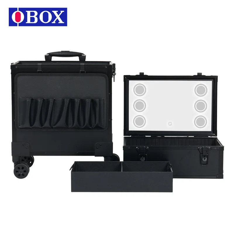 حقيبة مستحضرات التجميل للنساء 2025 موديل جديد مع مرآة مع درج محمول سعة كبيرة احترافية لتخزين الفنان #2