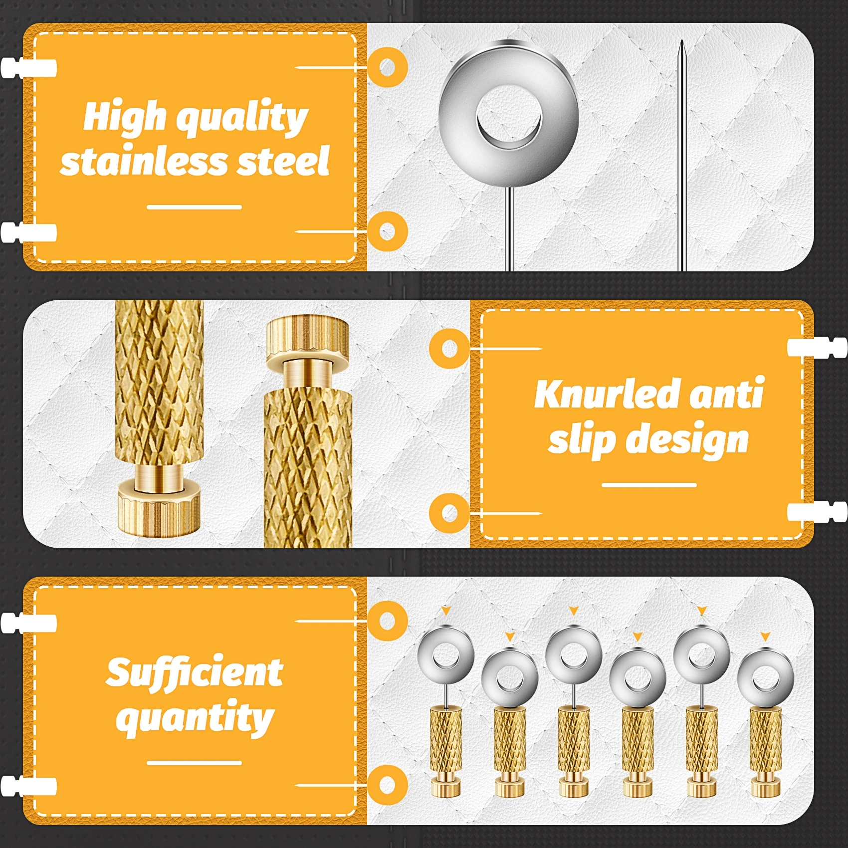 今すぐ購入 6 個 DIY レザー手縫い位置特定ハンドツール位置決め針ステッチ、固定縫合糸レザークラフトツール