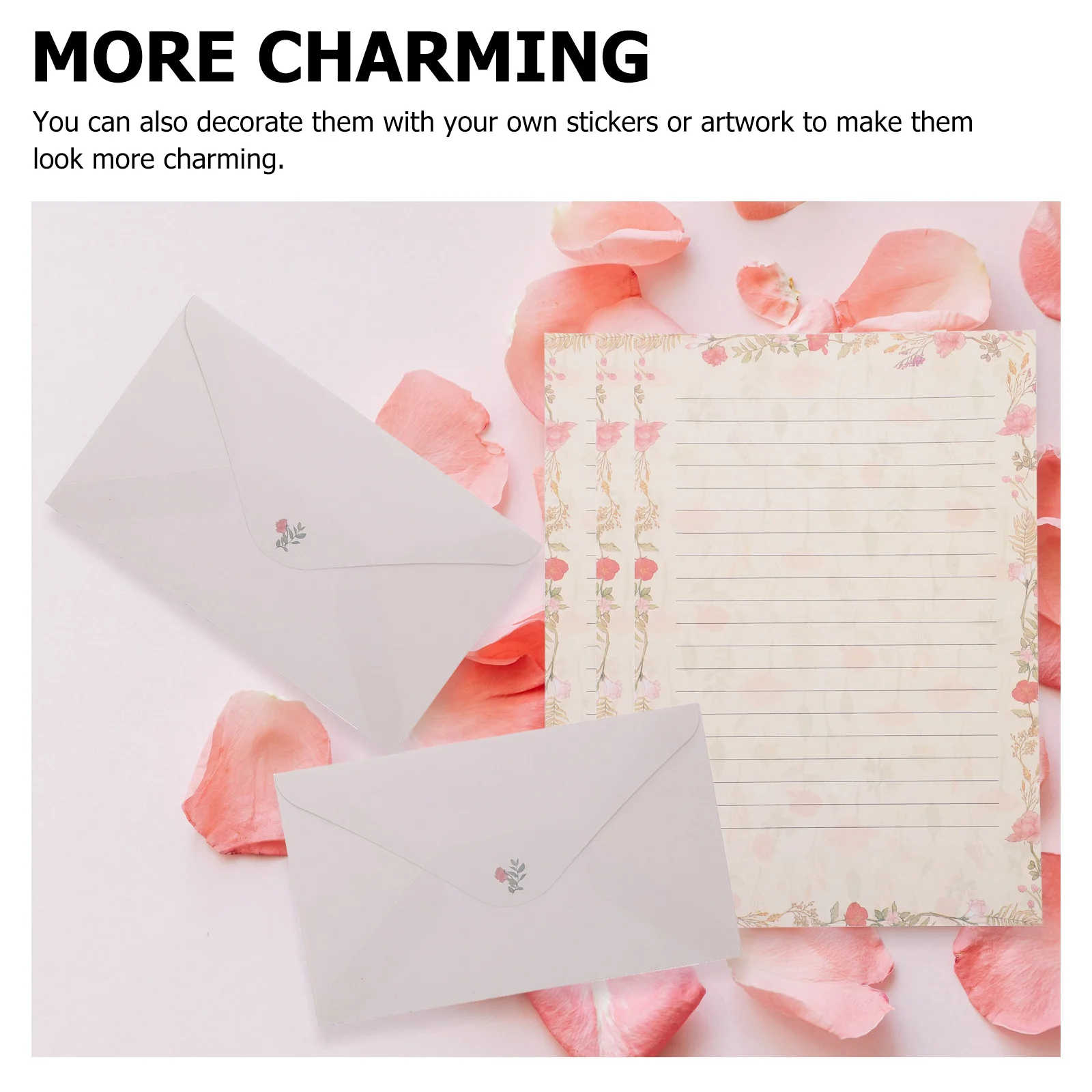 

Flower Letter Paper Stylish and Envelopes Kit Stationery Supplies Chic with Writing Floral
