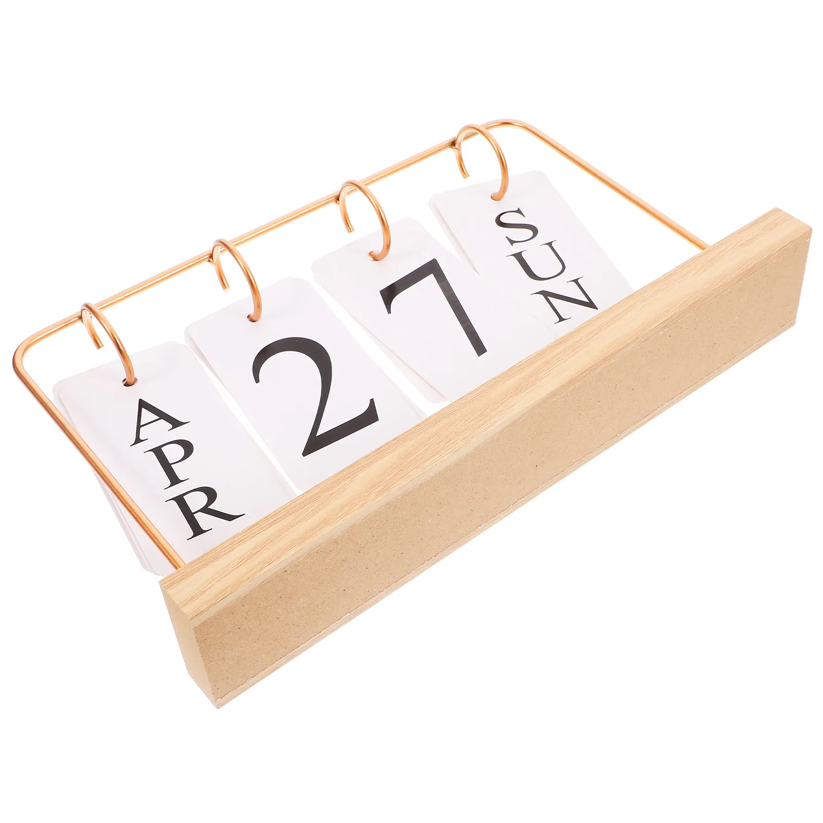 

Вечный настольный календарь с откидными страницами, деревянным основанием и железным каркасом, винтажный, эстетичный, для декора рабочего стола, в деревенском стиле