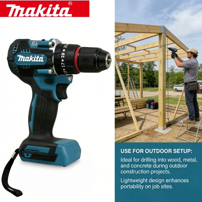 Makita DDF487 18V High Torque Cordless Drill, Brushless Power Driver for Woodworking Heavy Duty Repair Jobs